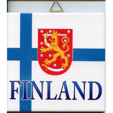 Ceramic Tile - Finland Flag & Crest